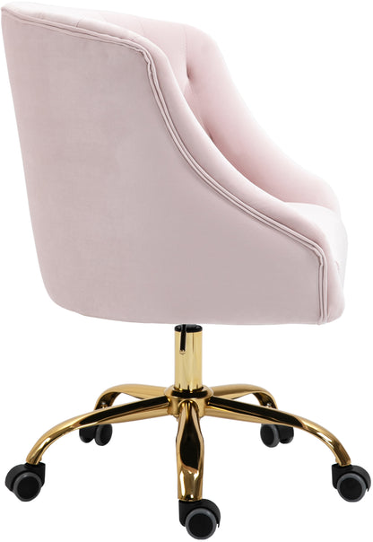 Harlie Pink Velvet Office Chair Pink