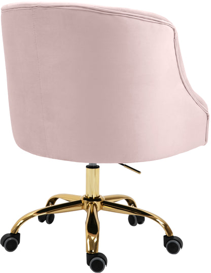 Harlie Pink Velvet Office Chair Pink