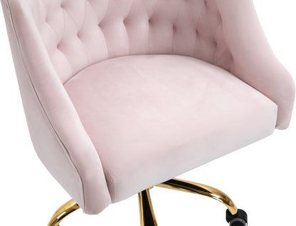 Harlie Pink Velvet Office Chair Pink