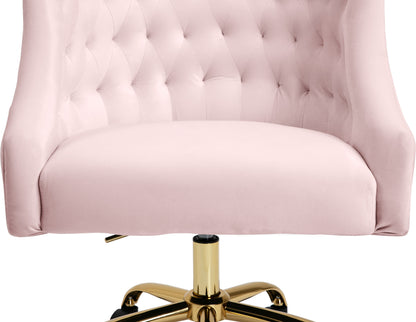 Harlie Pink Velvet Office Chair Pink