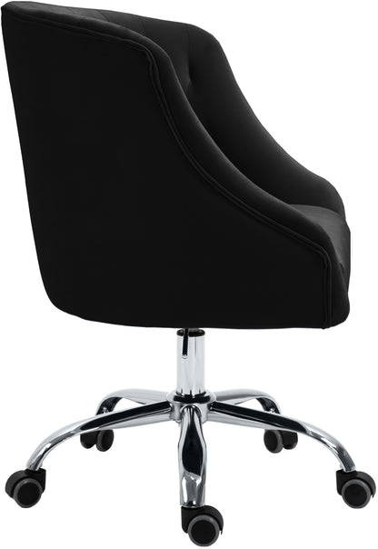 Harlie Black Velvet Office Chair Black