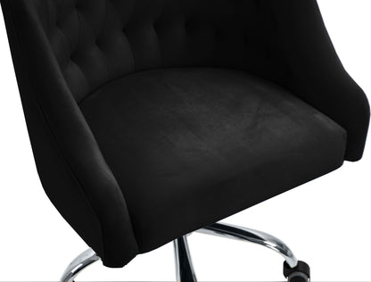 Harlie Black Velvet Office Chair Black