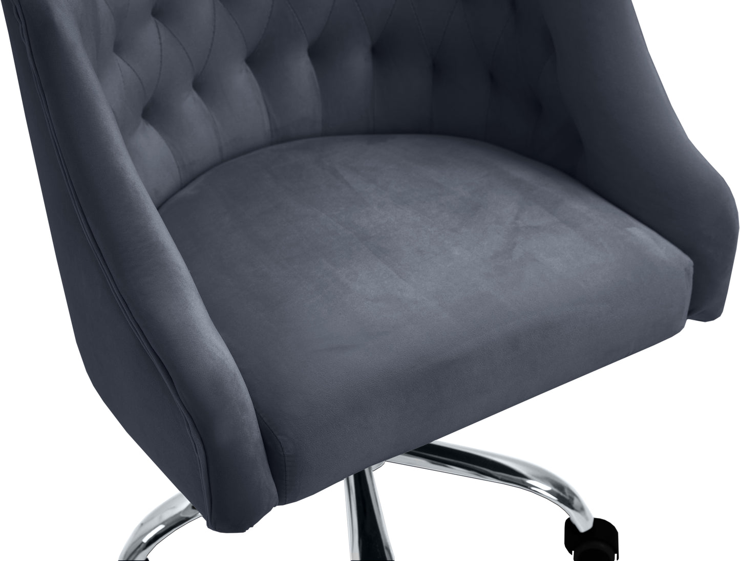 harlie grey velvet office chair grey