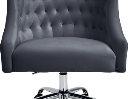 Harlie Grey Velvet Office Chair Grey