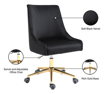 Grande Black Velvet Office Chair Black