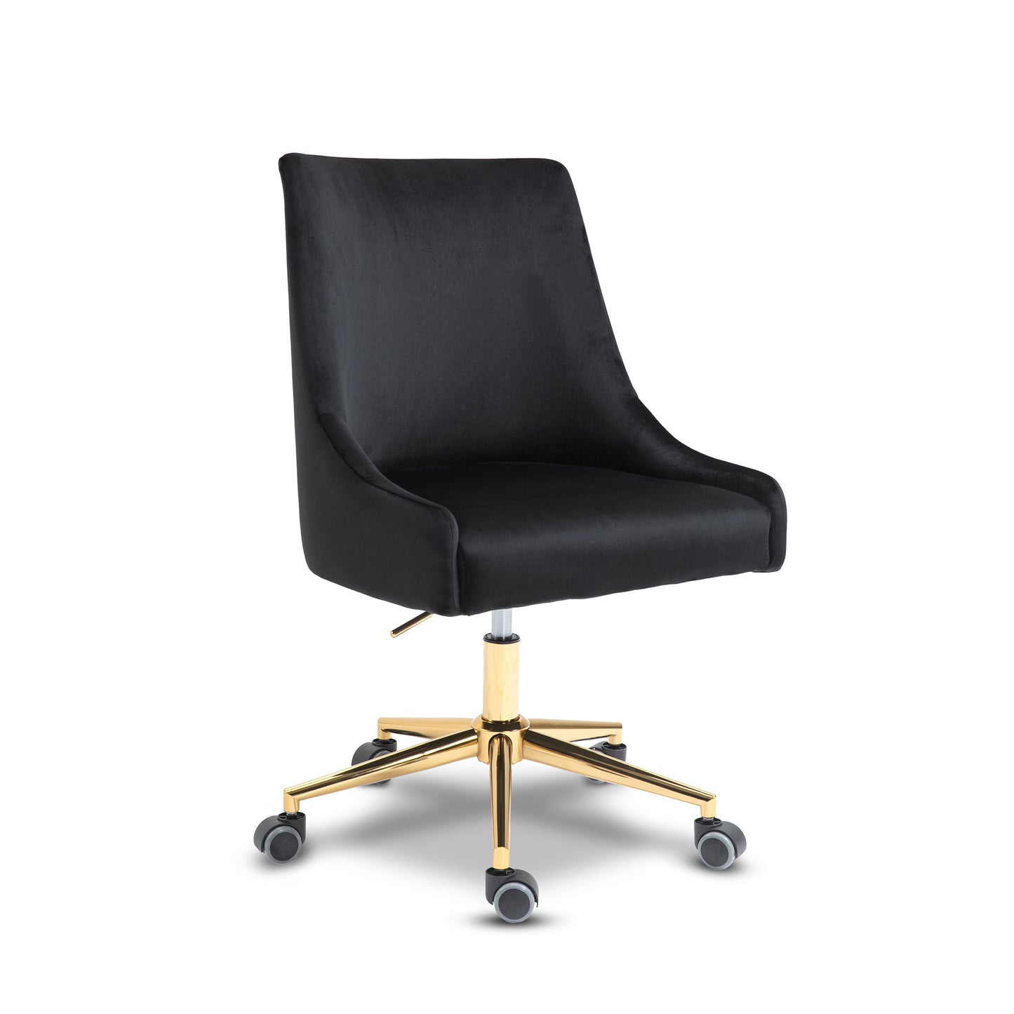 camila black velvet office chair