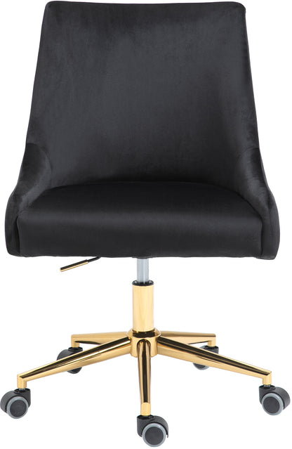 Camila Black Velvet Office Chair