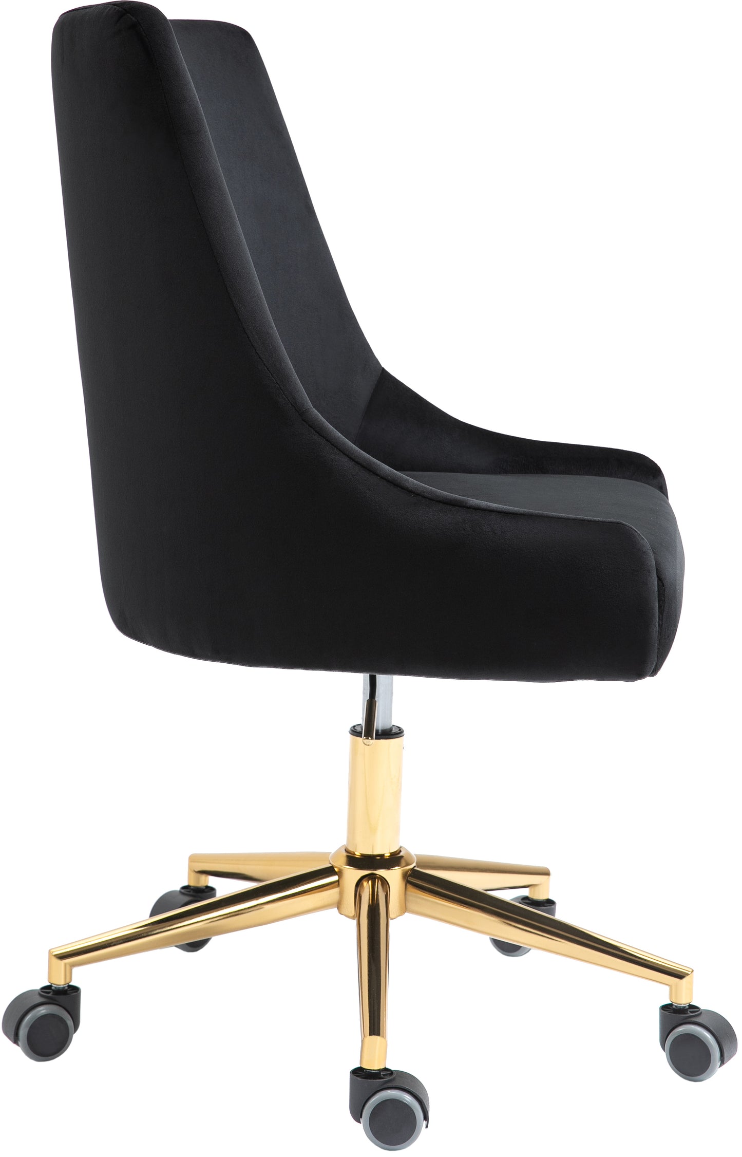 camila black velvet office chair