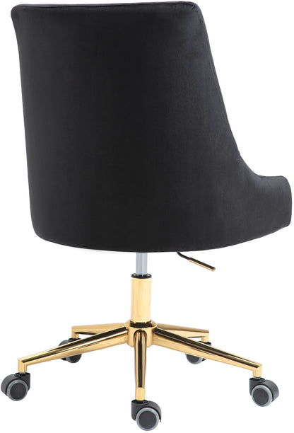 Grande Black Velvet Office Chair Black