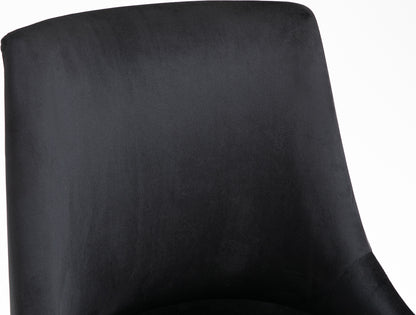 Grande Black Velvet Office Chair Black