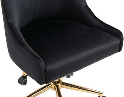 Grande Black Velvet Office Chair Black