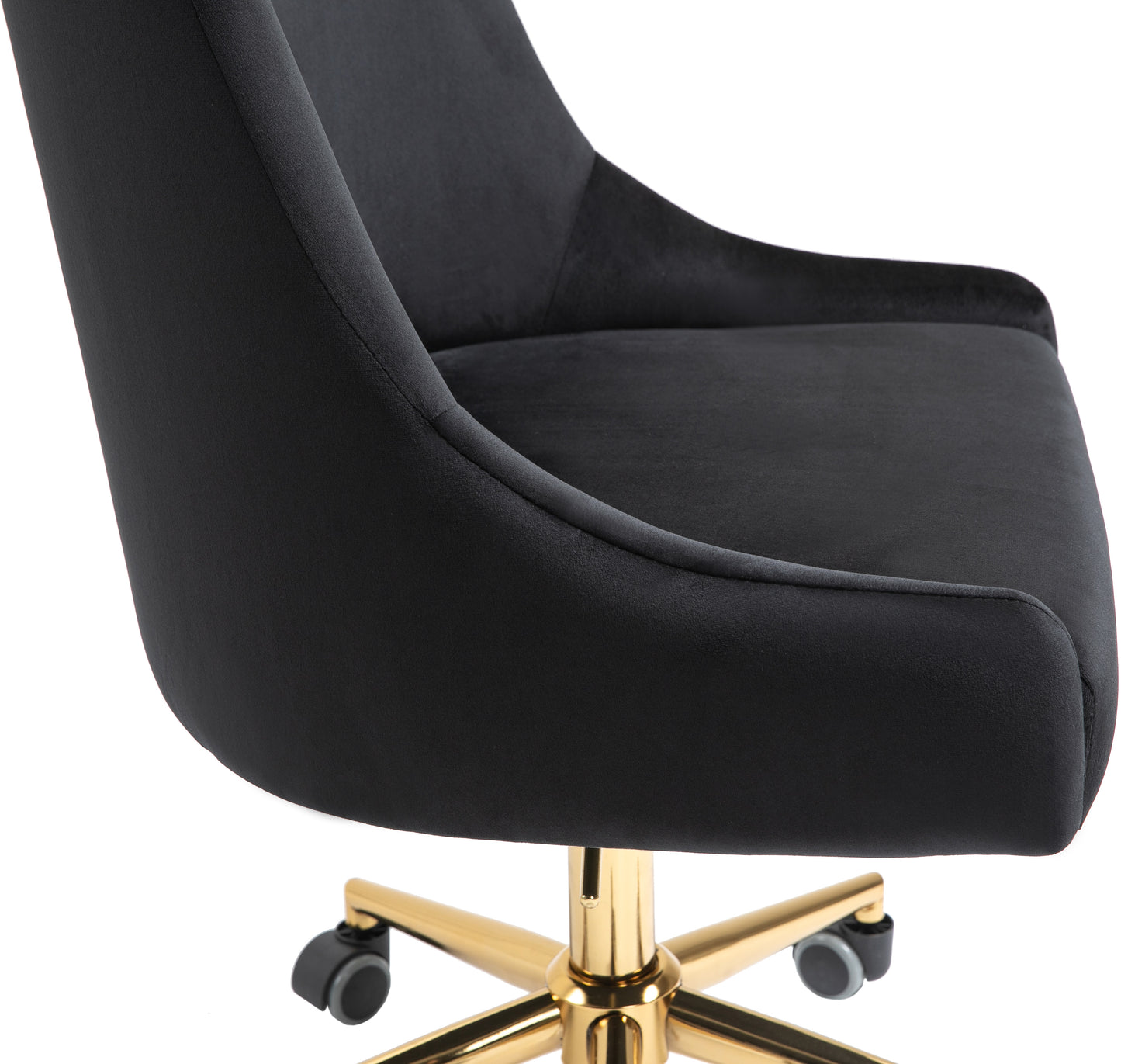 camila black velvet office chair