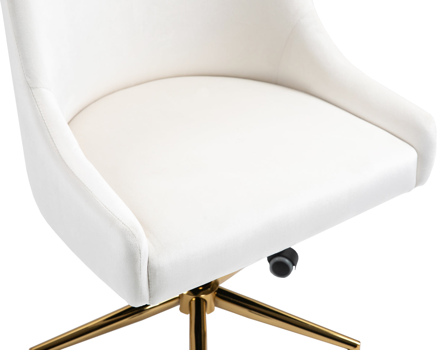 grande cream velvet office chair cream