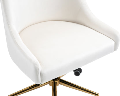 Grande Cream Velvet Office Chair Cream