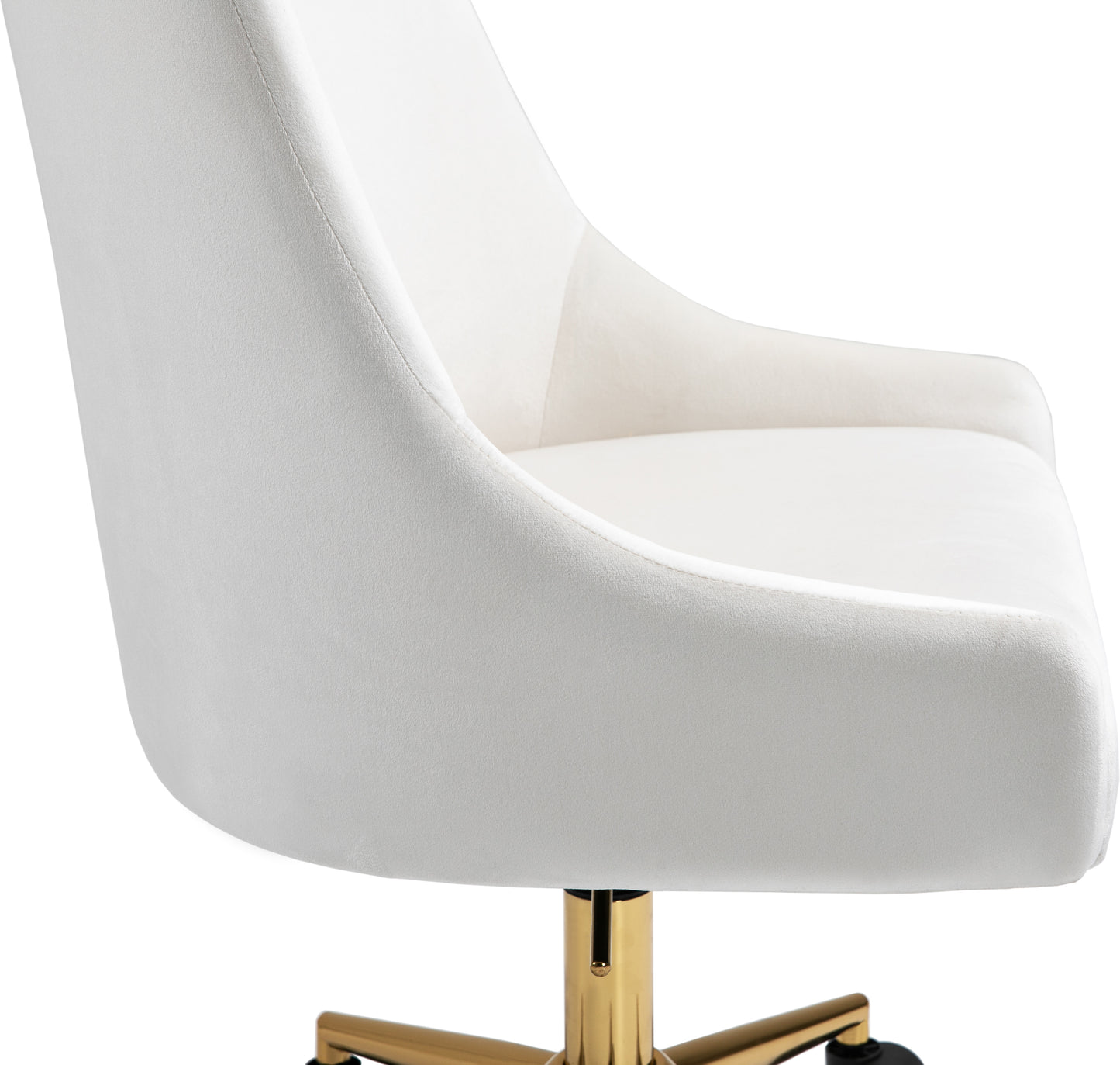 grande cream velvet office chair cream