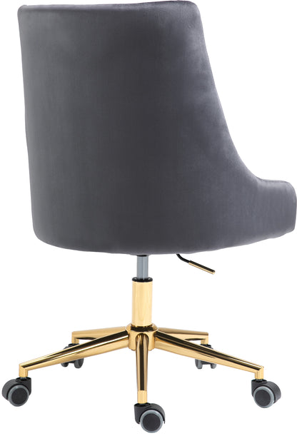 Grande Grey Velvet Office Chair Grey