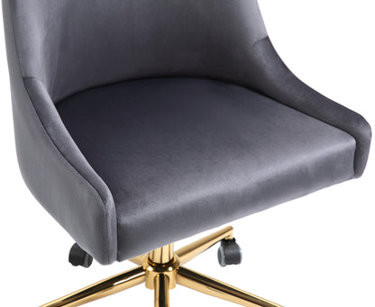 Grande Grey Velvet Office Chair Grey
