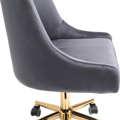 Grande Grey Velvet Office Chair Grey