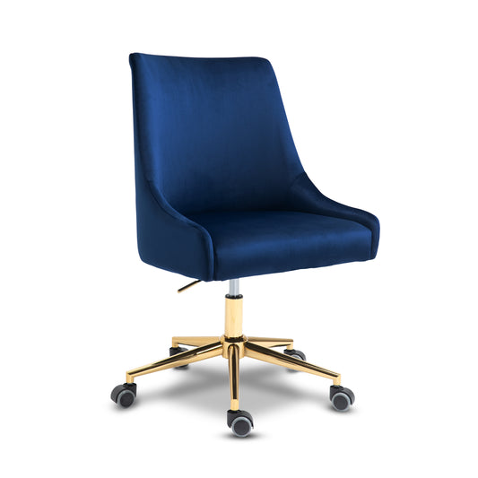 Camila Navy Velvet Office Chair