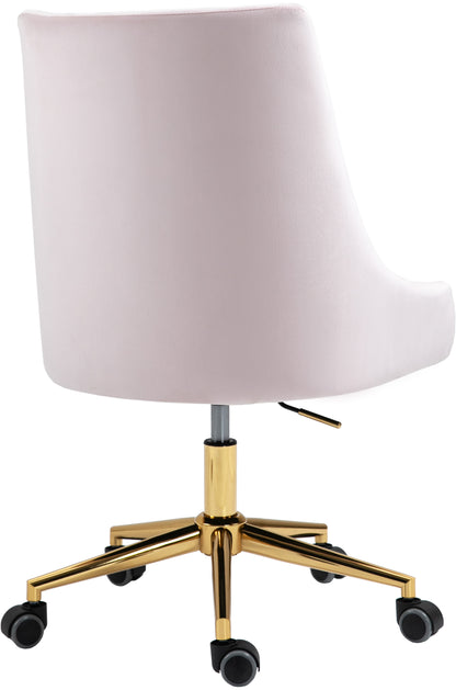 Grande Pink Velvet Office Chair Pink