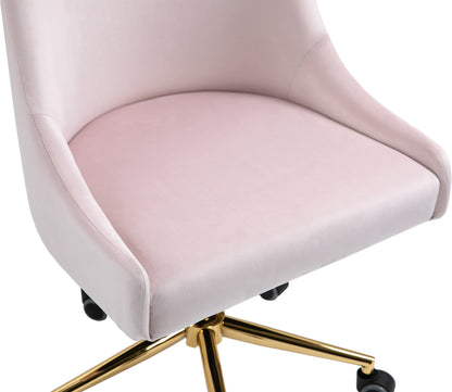 Grande Pink Velvet Office Chair Pink