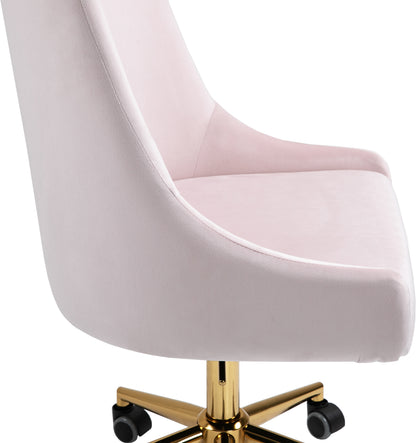 Grande Pink Velvet Office Chair Pink