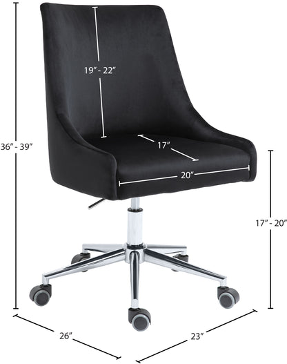 Grande Black Velvet Office Chair Black