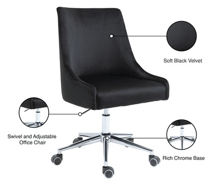 Grande Black Velvet Office Chair Black