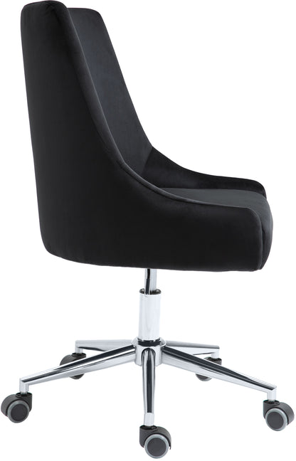 Grande Black Velvet Office Chair Black
