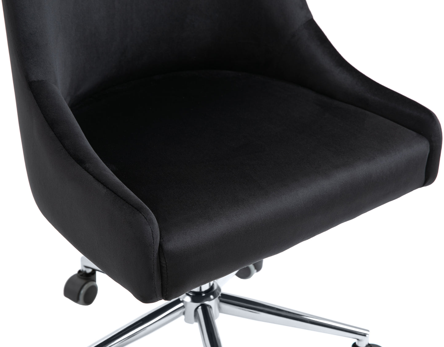 grande black velvet office chair black