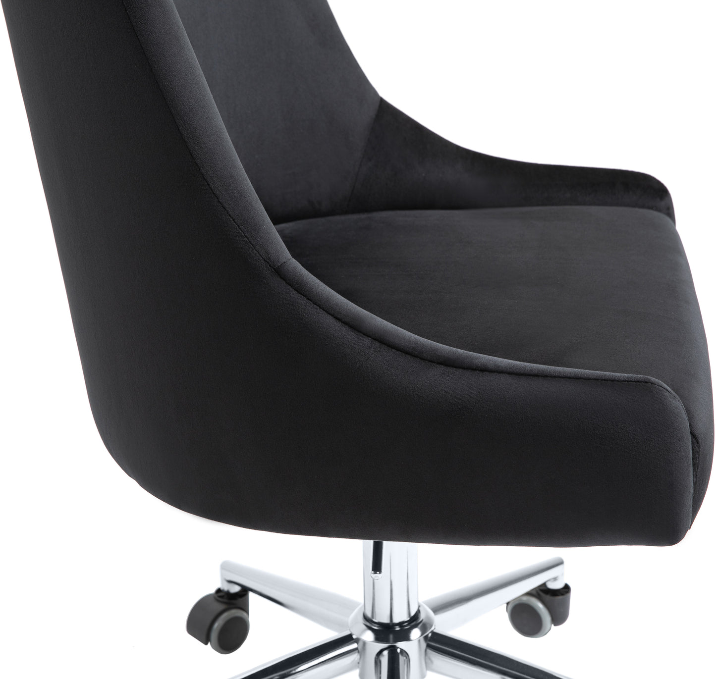 grande black velvet office chair black