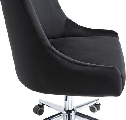 Grande Black Velvet Office Chair Black