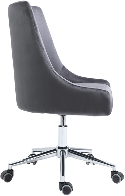 Grande Grey Velvet Office Chair Grey