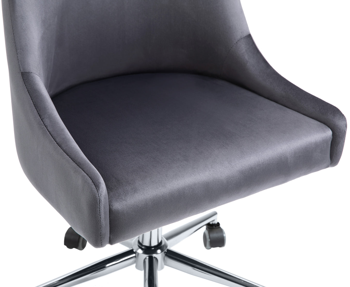 grande grey velvet office chair grey