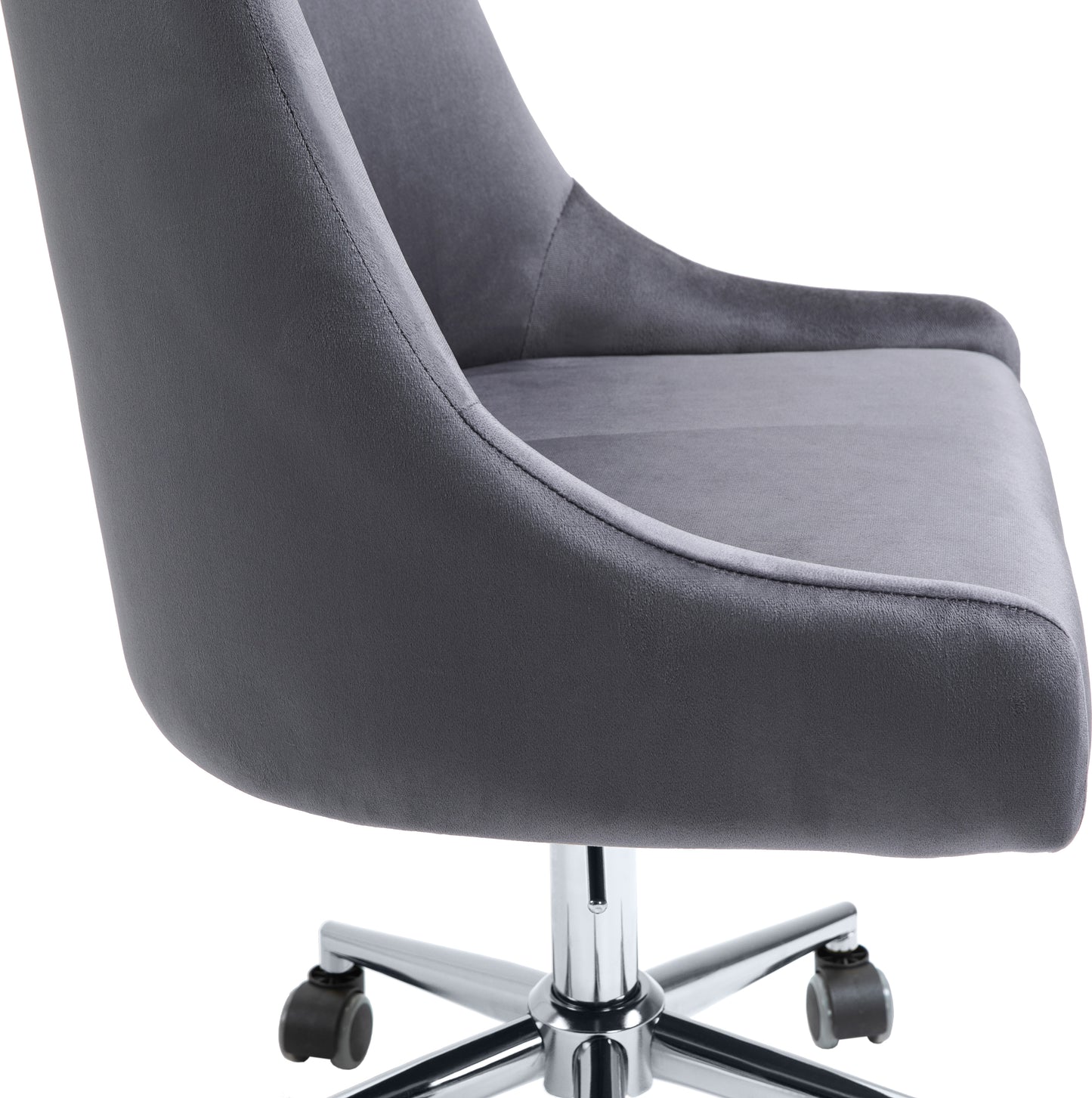 grande grey velvet office chair grey