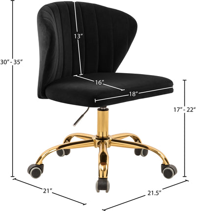 Geri Black Velvet Office Chair Black