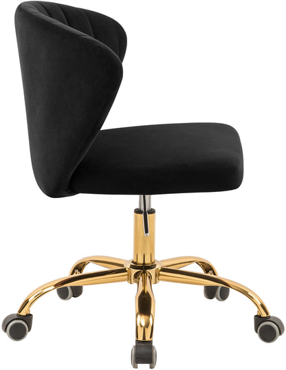 Geri Black Velvet Office Chair Black