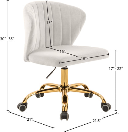 Geri Cream Velvet Office Chair Cream