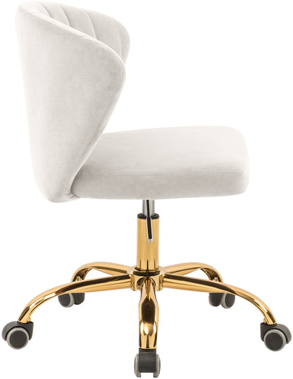 Geri Cream Velvet Office Chair Cream
