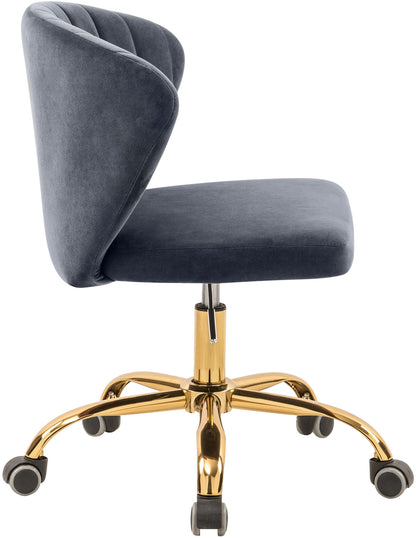 Geri Grey Velvet Office Chair Grey