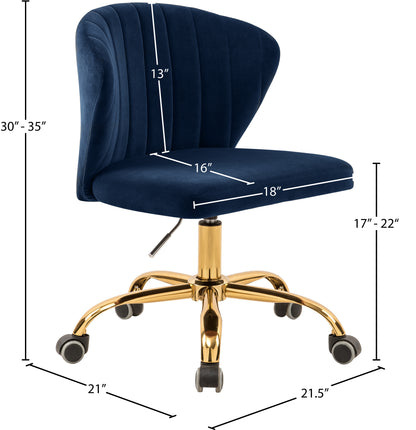 Geri Navy Velvet Office Chair Navy