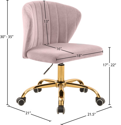 Geri Pink Velvet Office Chair Pink