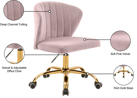 Geri Pink Velvet Office Chair Pink