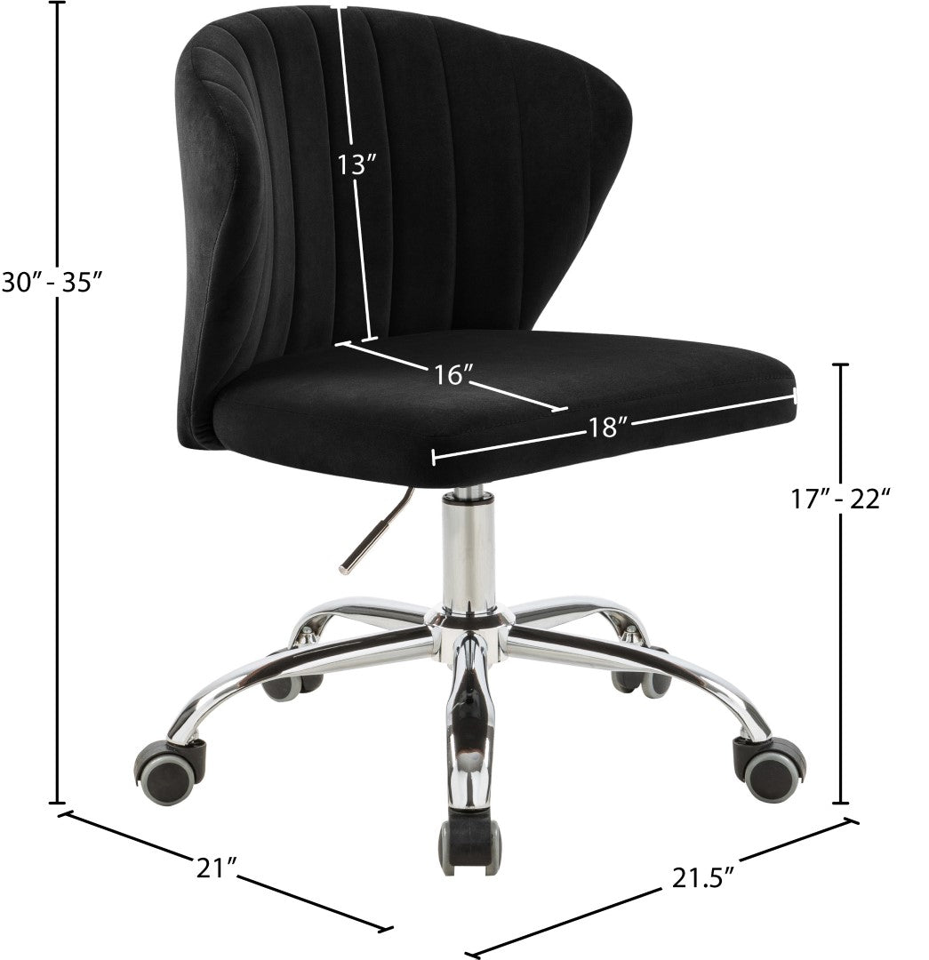 geri black velvet office chair black