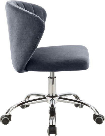 Geri Grey Velvet Office Chair Grey