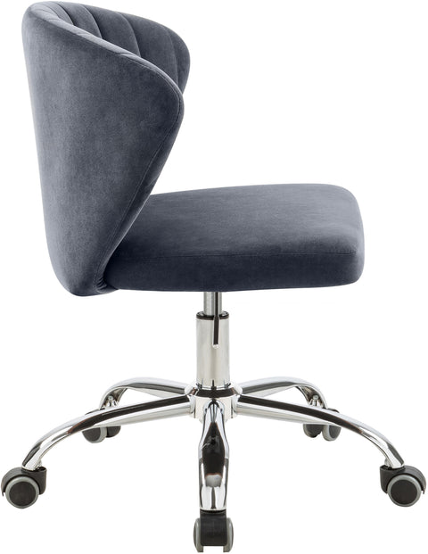 Geri Grey Velvet Office Chair Grey
