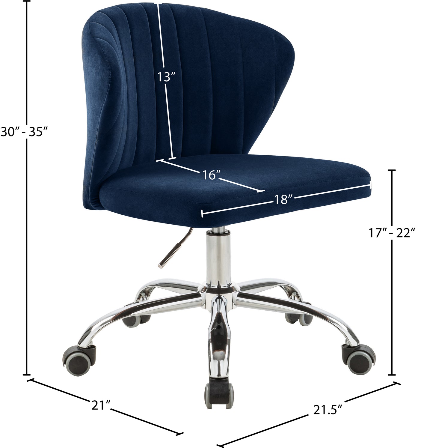 geri navy velvet office chair navy