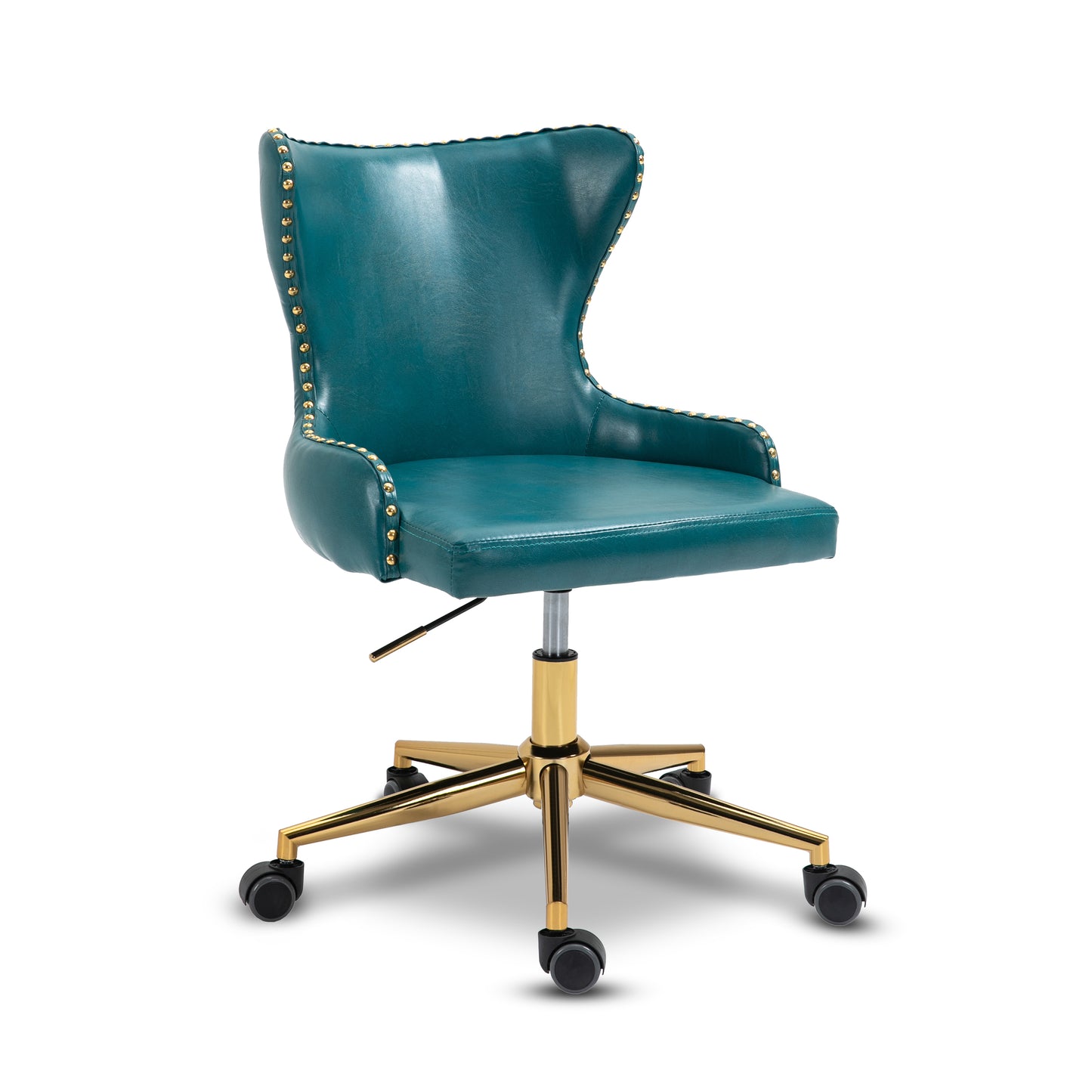 rigby blue vegan leather office chair