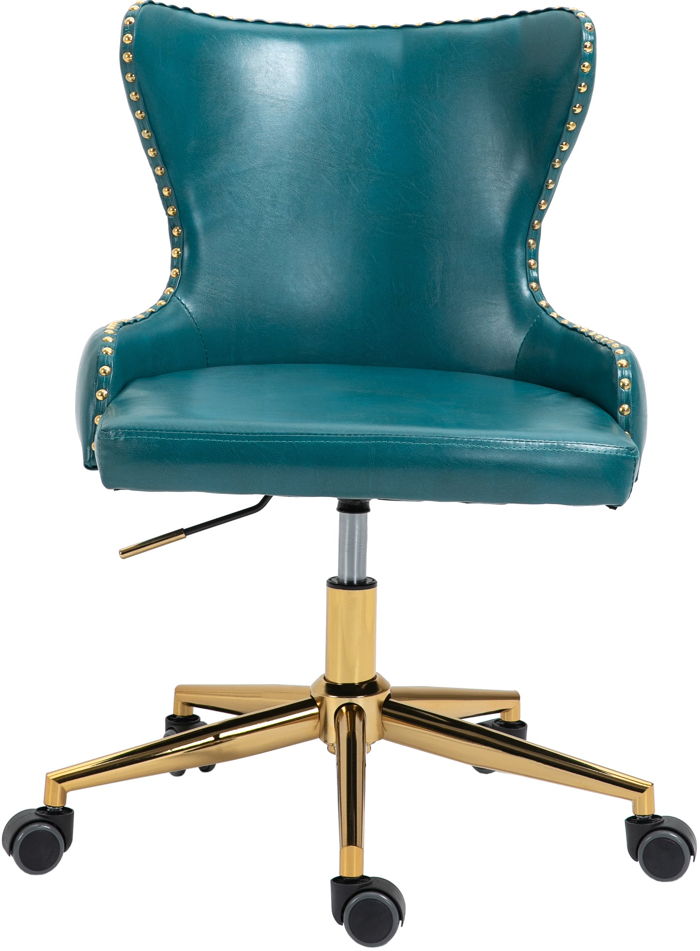 rigby blue vegan leather office chair