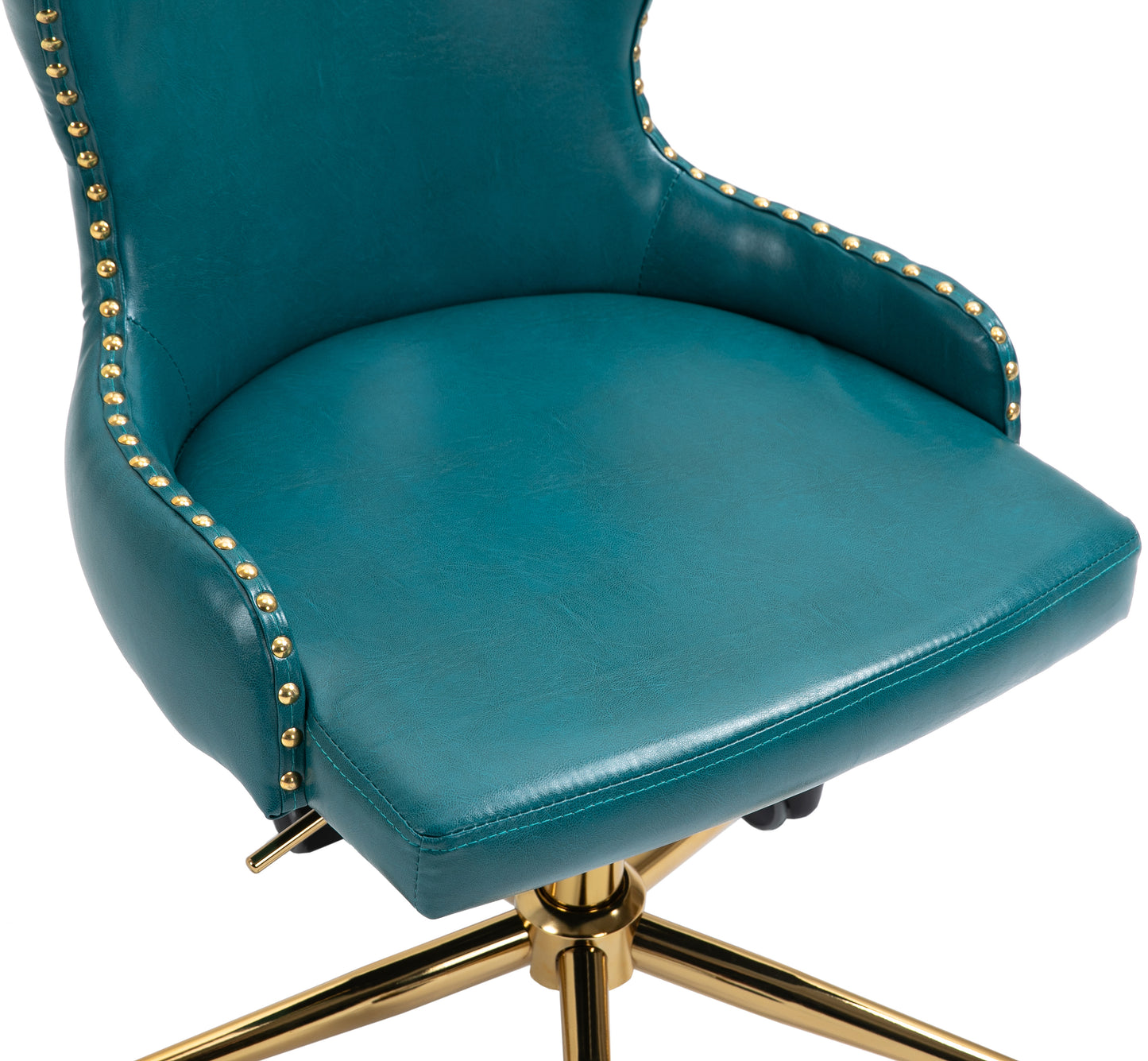 rigby blue vegan leather office chair